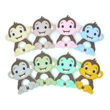 Lade das Bild in den Galerie-Viewer, Schnullerkette Set mit Namen Silikon Junge blau grau Maus