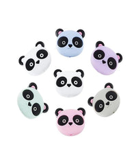 Lade das Bild in den Galerie-Viewer, Schnullerkette mit Namen Silikon Hund beige hellblau