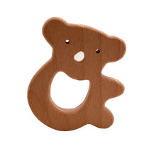 Lade das Bild in den Galerie-Viewer, Beißring Greifring mit Namen Silikon Holz Fuchs