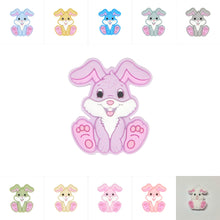 Load image into Gallery viewer, Schnullerkette mit Namen Silikon Mädchen rosa Hase