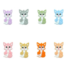 Lade das Bild in den Galerie-Viewer, Schnullerkette mit Namen Silikon Hund schwarz beige