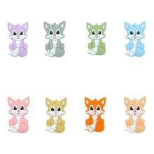 Lade das Bild in den Galerie-Viewer, Schnullerkette mit Namen Junge Silikon grau blau