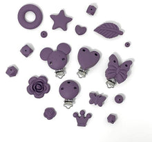 Carica l'immagine nel visualizzatore di Gallery, Schnullerkette mit Namen Mädchen Silikon rosa weiß Leo