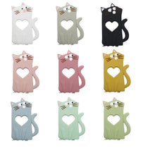 Lade das Bild in den Galerie-Viewer, Beißkette mit Namen Silikon grau mint Elefant