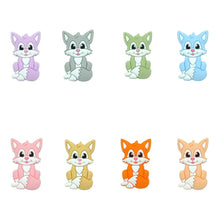 Lade das Bild in den Galerie-Viewer, Schnullerkette mit Namen Silikon Hund gelb beige