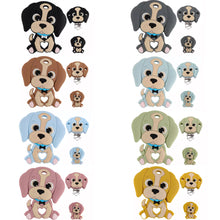 Lade das Bild in den Galerie-Viewer, Schnullerkette Set mit Namen Silikon Junge blau grau