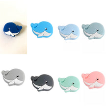 Lade das Bild in den Galerie-Viewer, Schnullerkette mit Namen Silikon Hund beige hellblau