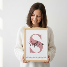 Load image into Gallery viewer, Kinderzimmer Bilder 3 Poster Set Wanddeko Babyzimmer Dekoration Mädchen rosa Katze Herzen
