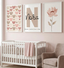 Charger l'image dans la galerie, Kinderzimmer Bilder 3 Poster Set Wanddeko Babyzimmer Dekoration Mädchen Baby
