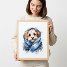 Load image into Gallery viewer, Poster Set für Kinderzimmer Bilder Wanddeko Deko Baby personalisiert Geschenk zur Geburt Junge blau Hund
