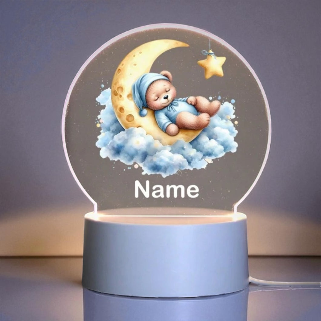 Personalisierte Nachtlampe Nachtlicht Lampe mit Namen Baby Kinderzimmer beige