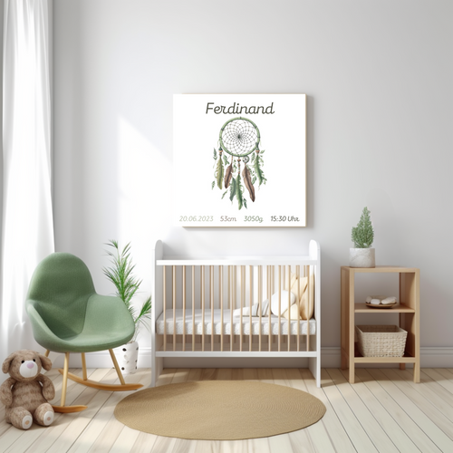 Baby Wandbild Babyzimmer Wanddeko mit Namen