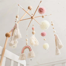 Charger l&#39;image dans la galerie, Baby Mobile Regenbogen Holz rosa beige
