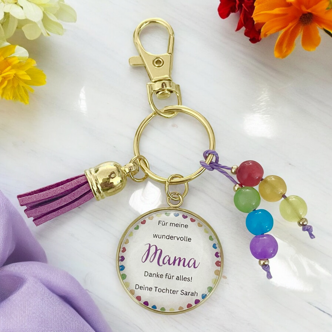 Schlüsselanhänger Taschenanhänger mit Namen personalisiert für Mama Geschenk