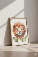 Load image into Gallery viewer, Poster Set für Kinderzimmer Wanddeko Löwe Deko Baby personalisiert Geschenk zur Geburt
