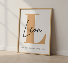 Load image into Gallery viewer, Poster Set für Kinderzimmer Wanddeko Löwe Deko Baby personalisiert Geschenk zur Geburt
