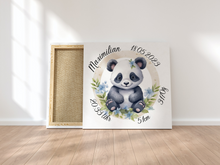 Load image into Gallery viewer, Personalisiertes Kinderzimmer Bild mit Namen Baby Panda
