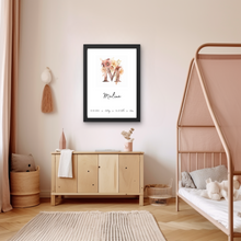 Load image into Gallery viewer, Poster mit Geburtsdaten Baby Kinderzimmer Bild
